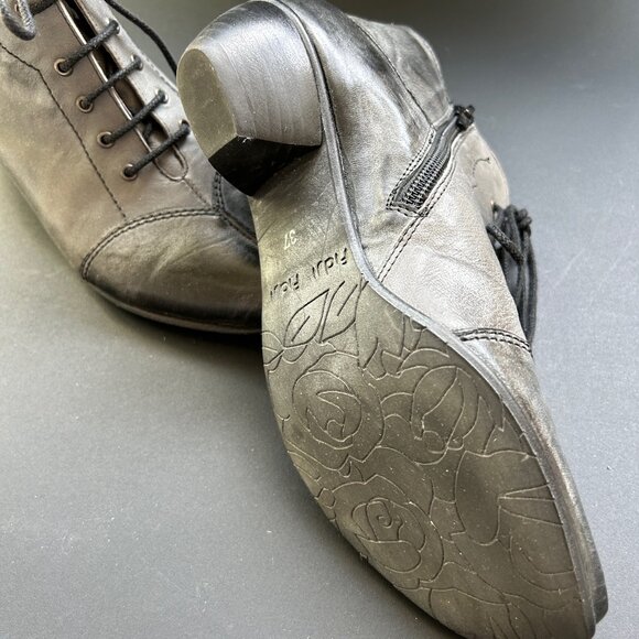Fidji Boots, Brand New "Vintage" Look, Size 37, Rich Black and Grey Leather - Picture 7 of 8